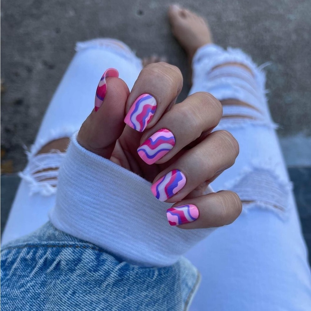 Red Aspen Nails -JADE’S GEODES- POP-On Manicure - MEDIUM SQUARE